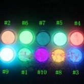 10 Neon Colors FLUORESCENT Powder Nail Art Acrylic Use