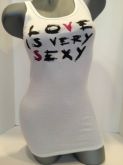 "LOVE IS SEXY" WHITE TANK TOP