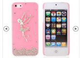 3D Rhinestone Angel Protective Case for iPhone 5 (Pink)