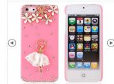 3D Rhinestone Protective Case for iPhone 5 (Pink)