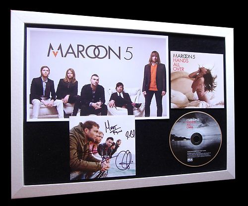 MAROON 5+SIGNED+FRAMED+JAGGER+LOVED=100% AUTHENTIC+PROOF