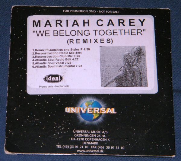 MARIAH CAREY - WE BELONG TOGETHER -MEGA RARE PROMO SINGLE FR