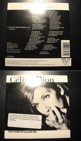 Celine Dion ON NE CHANGE PAS Austria Import 2-trk CD Single