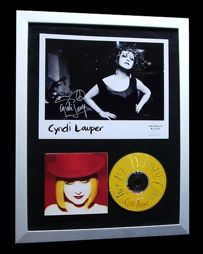 CYNDI LAUPER+SIGNED+FRAMED+TIME+TRUE+FUN=100% AUTHENTIC