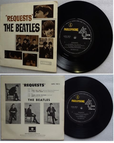 BEATLES Requests AUSTRALIA Only Ep 60s RARE Pic Sleeve 45