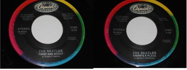 THE BEATLES Twist and Shout 45 There's a Place capitol