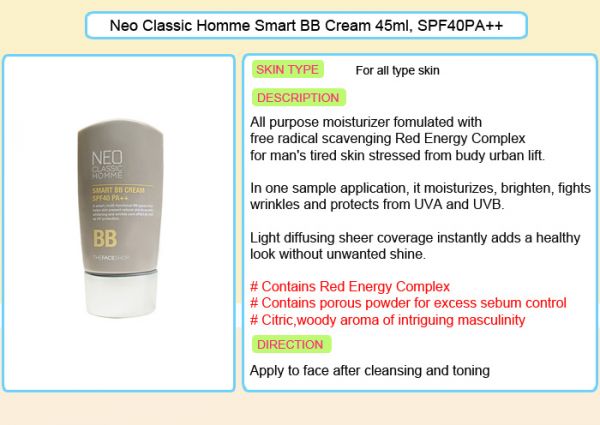 The Faceshop - Neo Classic Homme Smart BB Cream SPF40/PA++