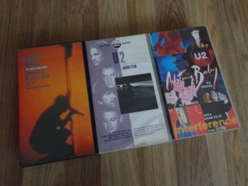 U2 - Under A Blood Red Sky - Joshua Tree - Achtung Baby The Videos - 3 VHS Tapes