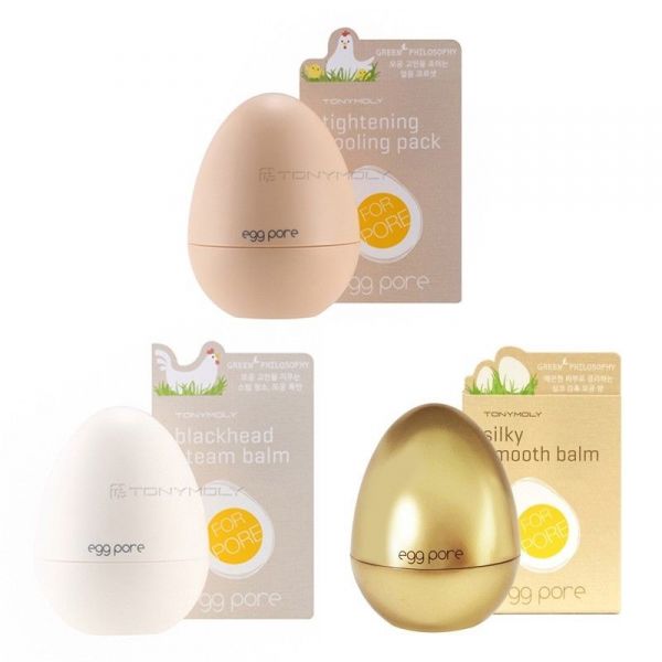 Tonymoly Egg Pore 3 Items Set (Blackhead Steam Balm+Cooling Pack+Smooth Balm