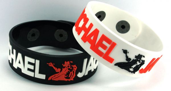 MICHAEL JACKSON 2x Rubber Bracelet Wristband