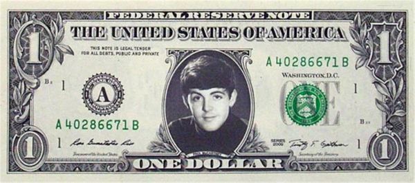 Sir Paul McCartney The Beatles Real Mint US Dollar Bill